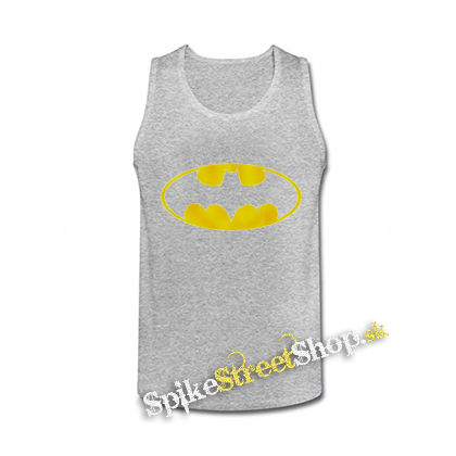 BATMAN - Yellow Logo - šedé pánske tielko