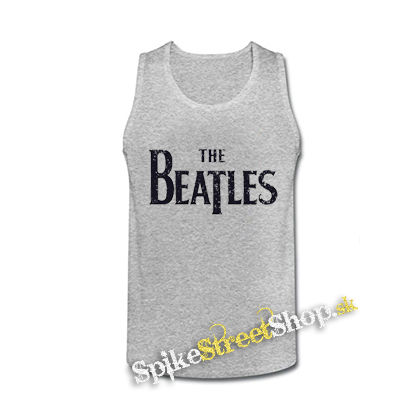 BEATLES - Logo Vintage - šedé pánske tielko