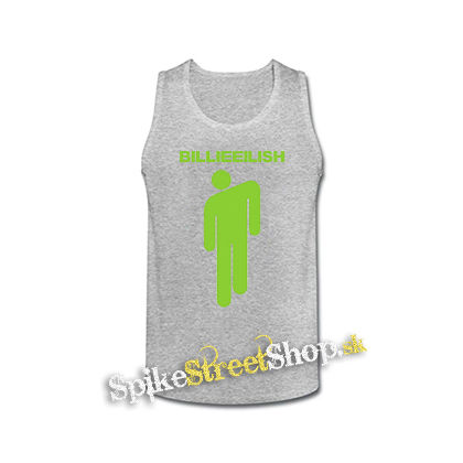 BILLIE EILISH - Stickman Logo Green - šedé pánske tielko
