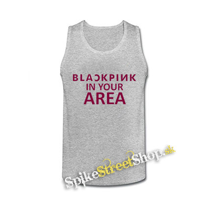 BLACKPINK - In Your Area Pink - šedé pánske tielko