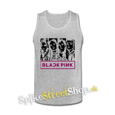BLACKPINK - Logo & Band - šedé pánske tielko