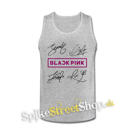 BLACKPINK - Logo & Signature - šedé pánske tielko