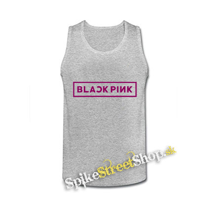 BLACKPINK - Logo Pink - šedé pánske tielko