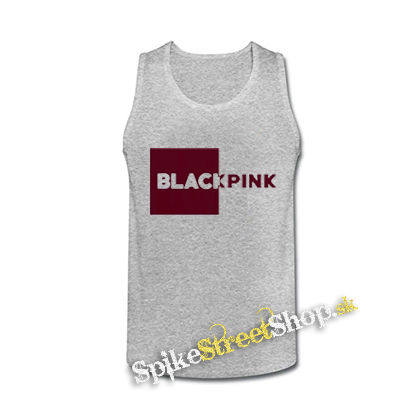 BLACKPINK - Pink Square Crest - šedé pánske tielko