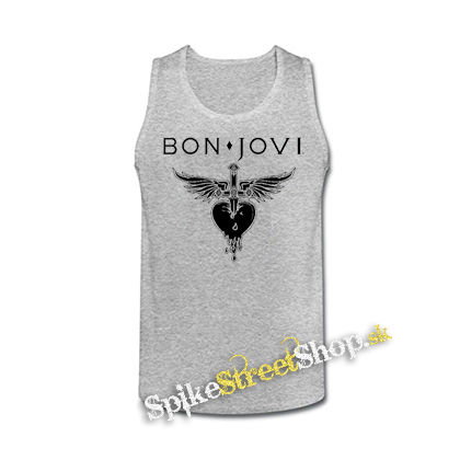 BON JOVI - Heart - šedé pánske tielko