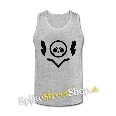 BRAWL STARS - Skull - šedé pánske tielko