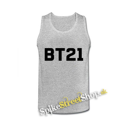 BT21 - Logo - šedé pánske tielko