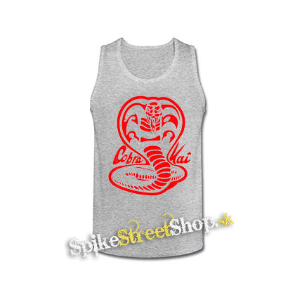 COBRA KAI - Red Cobra Logo - šedé pánske tielko