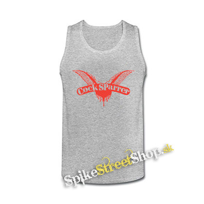 COCK SPARRER - Red Logo - šedé pánske tielko