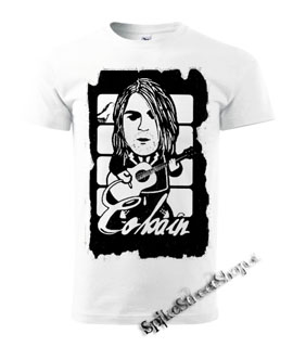 KURT COBAIN - biele pánske tričko
