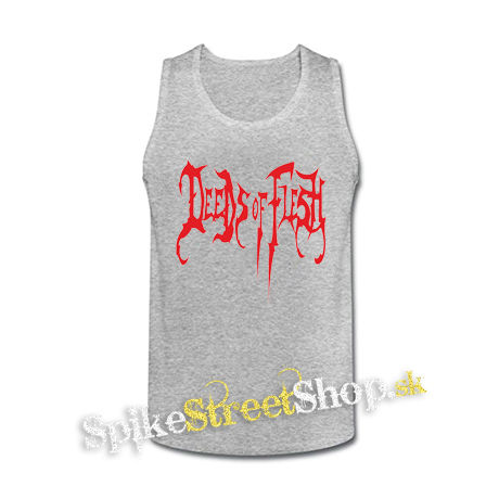 DEEDS OF FLESH - Logo - šedé pánske tielko