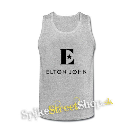 ELTON JOHN - Logo Star - šedé pánske tielko