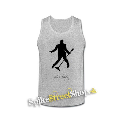 ELVIS PRESLEY - Silhouette Signature - šedé pánske tielko