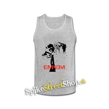 EMINEM - Logo & Portrait na ČIERNE - šedé pánske tielko