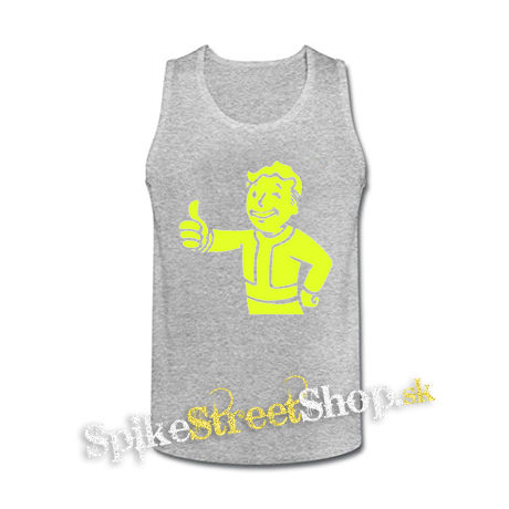 FALLOUT - Vault Boy Green - šedé pánske tielko