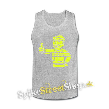 FALLOUT - Vault Boy Green Vintage - šedé pánske tielko
