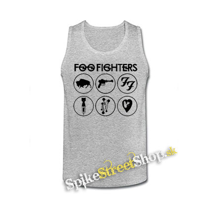 FOO FIGHTERS - Album Collection - šedé pánske tielko
