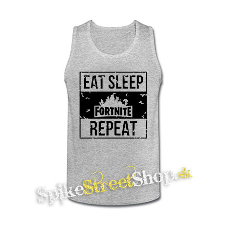 FORTNITE - Eat, Sleep, Repeat - šedé pánske tielko