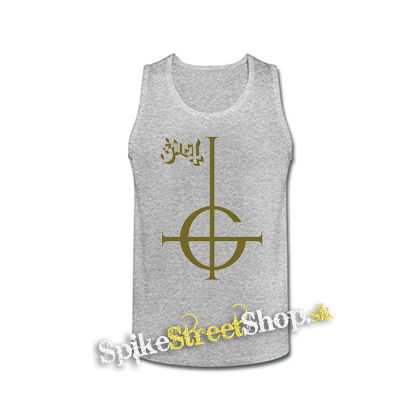 GHOST - Gold Logo - šedé pánske tielko