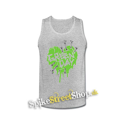 GREEN DAY - Green Heart - šedé pánske tielko