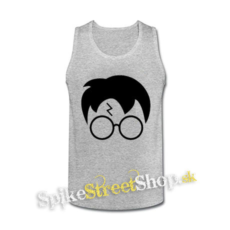 HARRY POTTER - Glasses Bold Crest - šedé pánske tielko