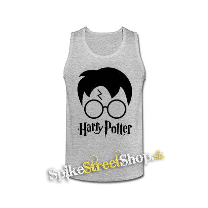 HARRY POTTER - Glasses Bold Crest With Logo - šedé pánske tielko