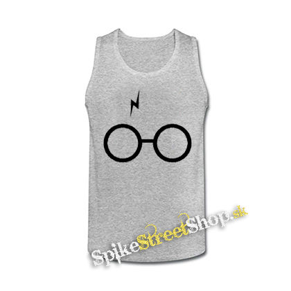HARRY POTTER - Glasses Crest - šedé pánske tielko