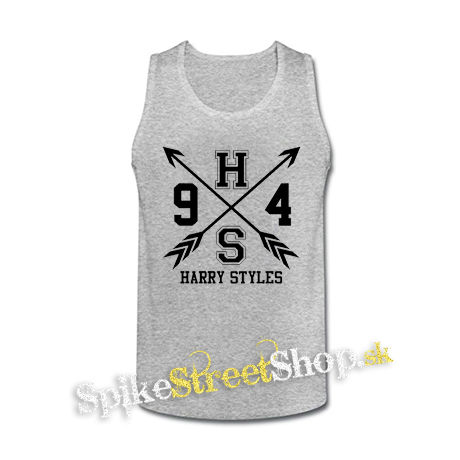 HARRY STYLES - Logo Crest - šedé pánske tielko