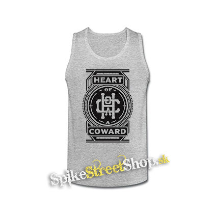 HEART OF A COWARD - Logo - šedé pánske tielko