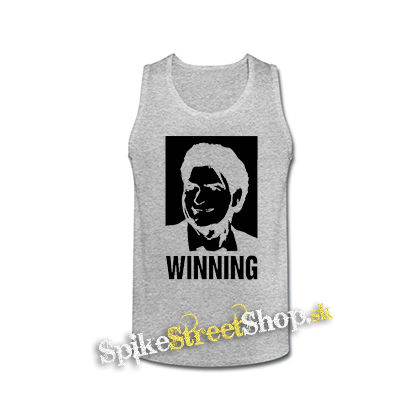 CHARLIE SHEEN - Winning - šedé pánske tielko