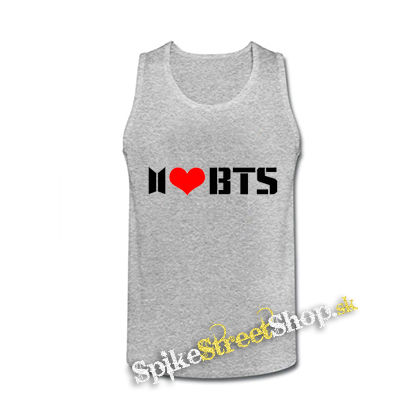 I LOVE BTS - Logo - šedé pánske tielko