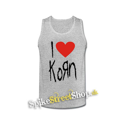 I LOVE KORN - šedé pánske tielko