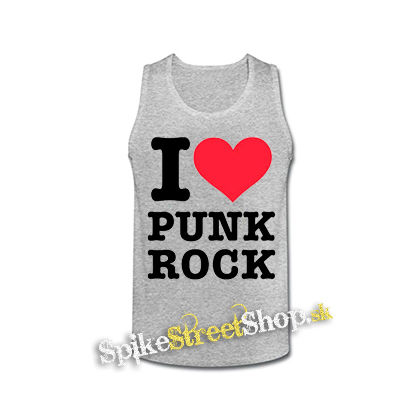 I LOVE PUNKROCK - šedé pánske tielko