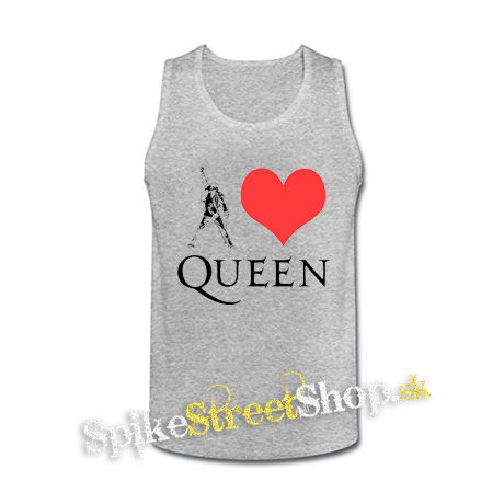 I LOVE QUEEN - šedé pánske tielko
