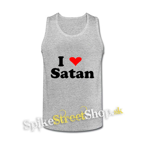 I LOVE SATAN - šedé pánske tielko