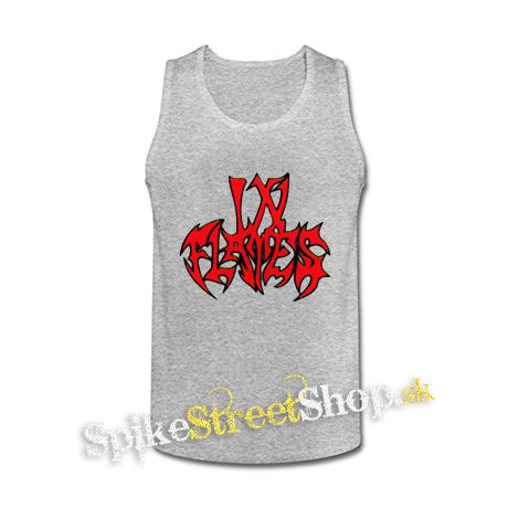 IN FLAMES - Logo Old School - šedé pánske tielko