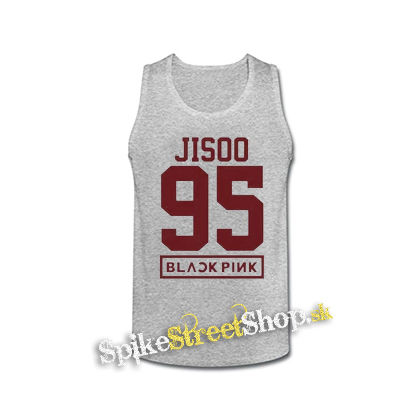 JISOO 95 - BLACKPINK - Pink Number Years - šedé pánske tielko