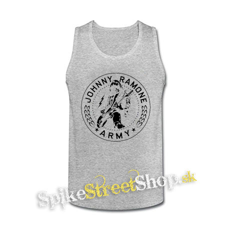 JOHNNY RAMONE - Johnny Ramone Army Logo 2 - šedé pánske tielko
