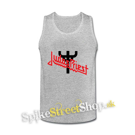 JUDAS PRIEST - Classic Logo Cross Symbol - šedé pánske tielko