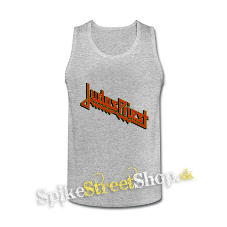 JUDAS PRIEST - Orange Yellow Classic Logo - šedé pánske tielko