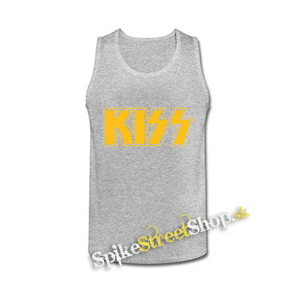 KISS - Yellow Logo - šedé pánske tielko