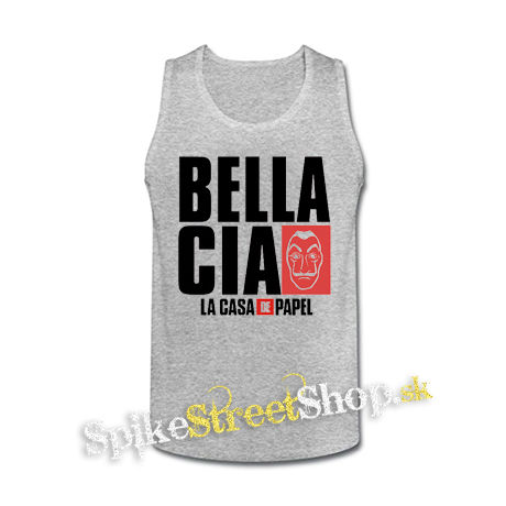LA CASA DE PAPEL - Bella Ciao - šedé pánske tielko