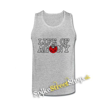 LIFE OF AGONY - Logo - šedé pánske tielko