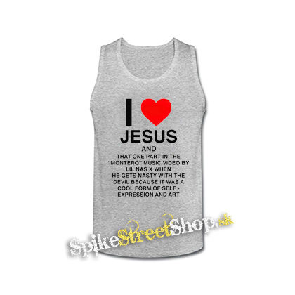 LIL NAS X - I Love Jesus - šedé pánske tielko