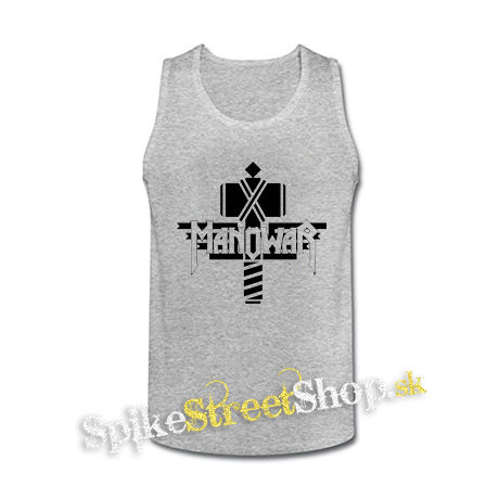 MANOWAR - Hammer Logo - šedé pánske tielko