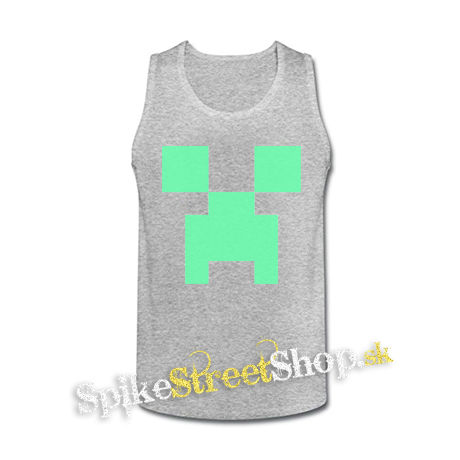 MINECRAFT - Green Creeper - šedé pánske tielko