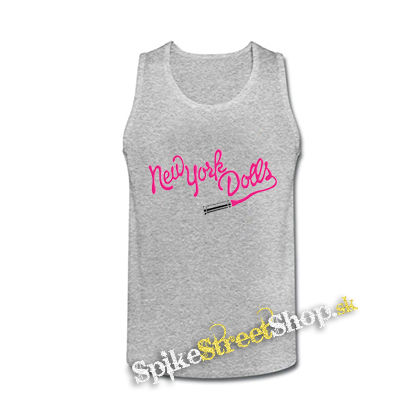 NEW YORK DOLLS - Logo - šedé pánske tielko