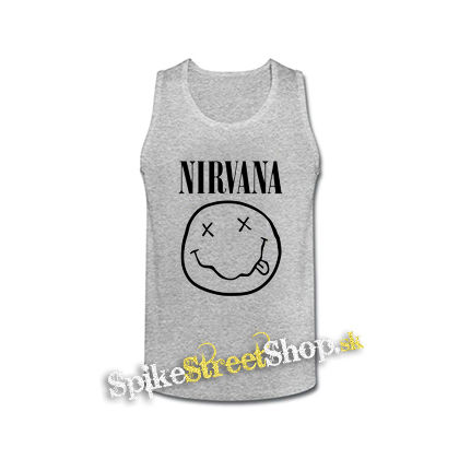 NIRVANA - Logo & Smile - šedé pánske tielko