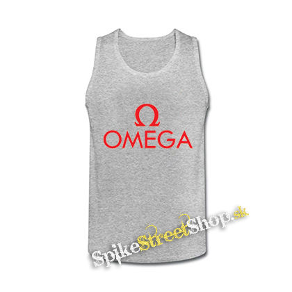 OMEGA - Red Logo - šedé pánske tielko