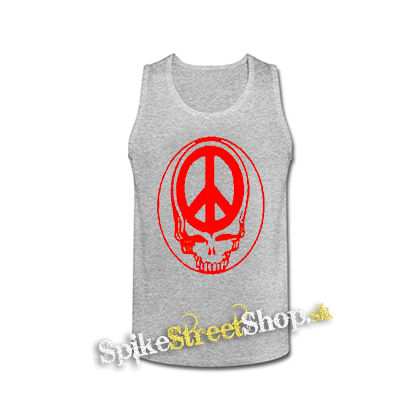 PEACE SKULL - šedé pánske tielko